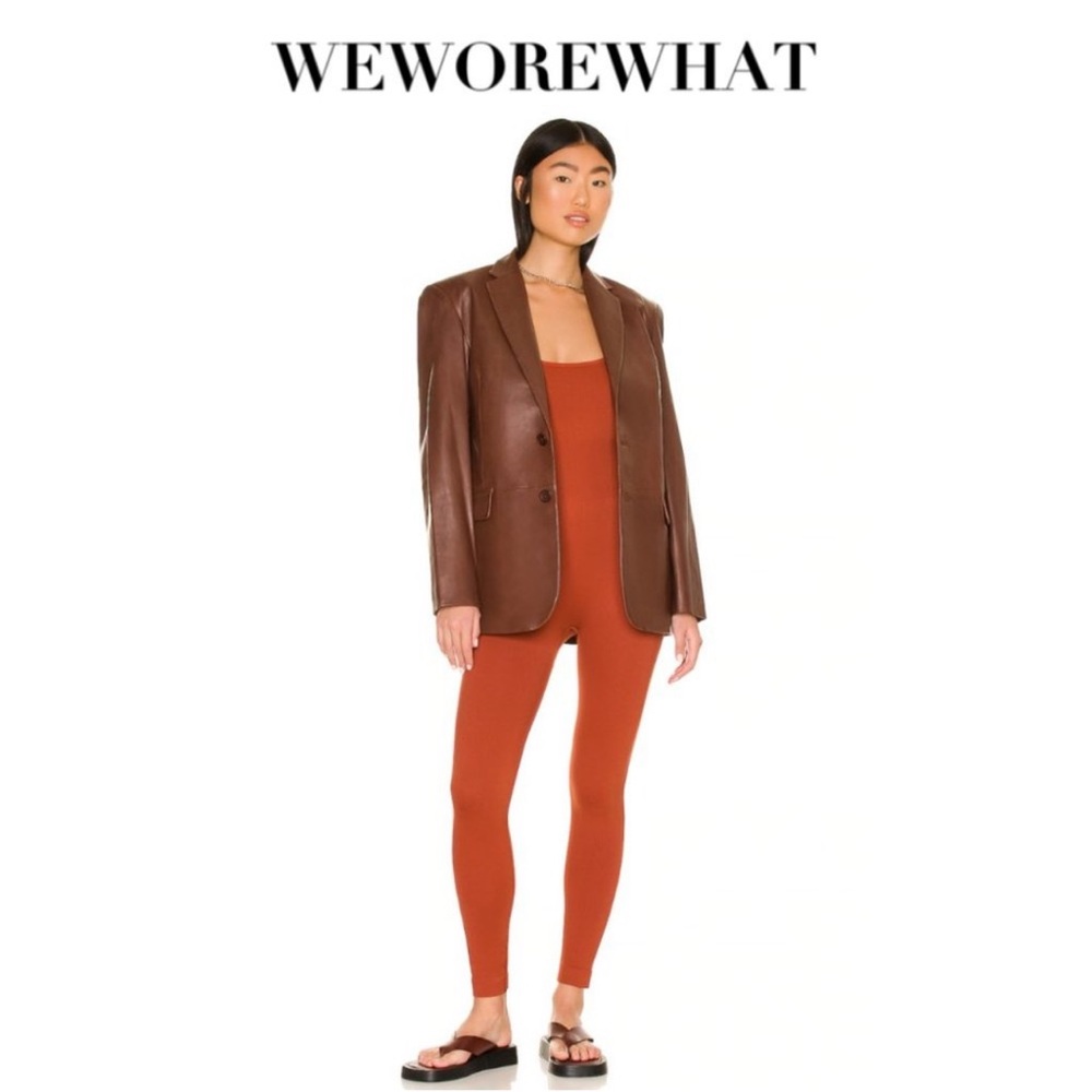 NWT WeWoreWhat Rust Ribbed Jumpsuit